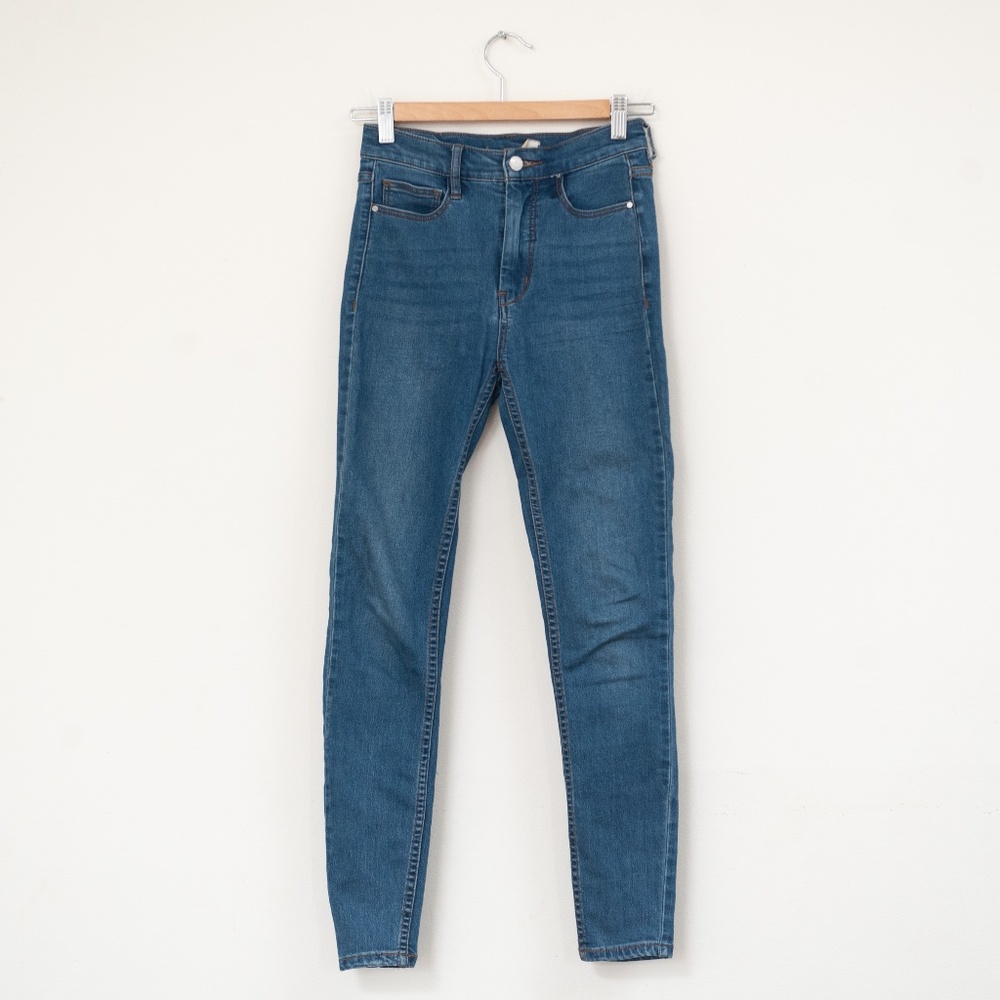 Free People High Rise Medium Wash Skinny Jeans